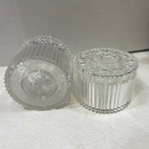 VTG 50's Flower Fashioner Set of 2 Crystal Plastic Flower Candle Holder No. 650 - Picture 9 of 9